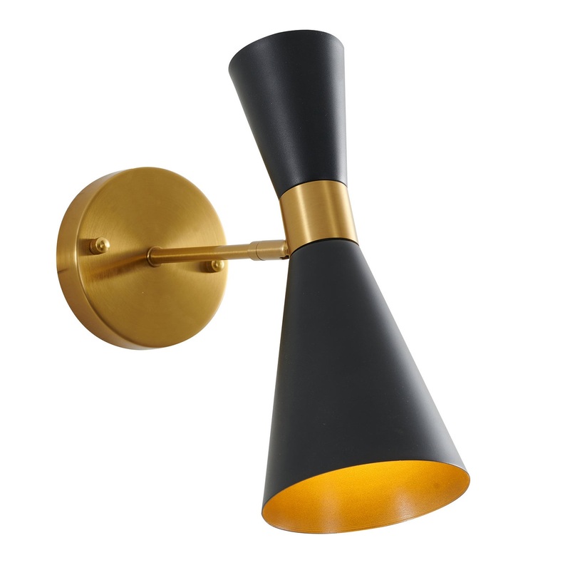 One Light Wall Sconce in Black And Gold