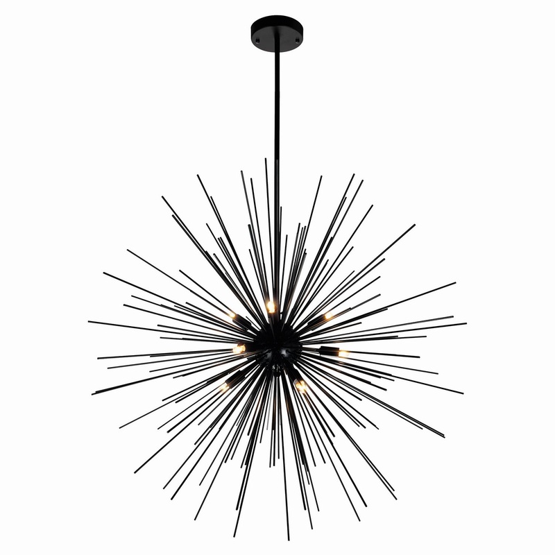 Savannah Nine Light Chandelier in Black