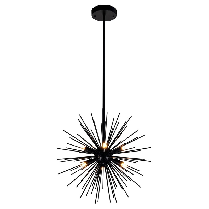 Savannah Six Light Chandelier in Black