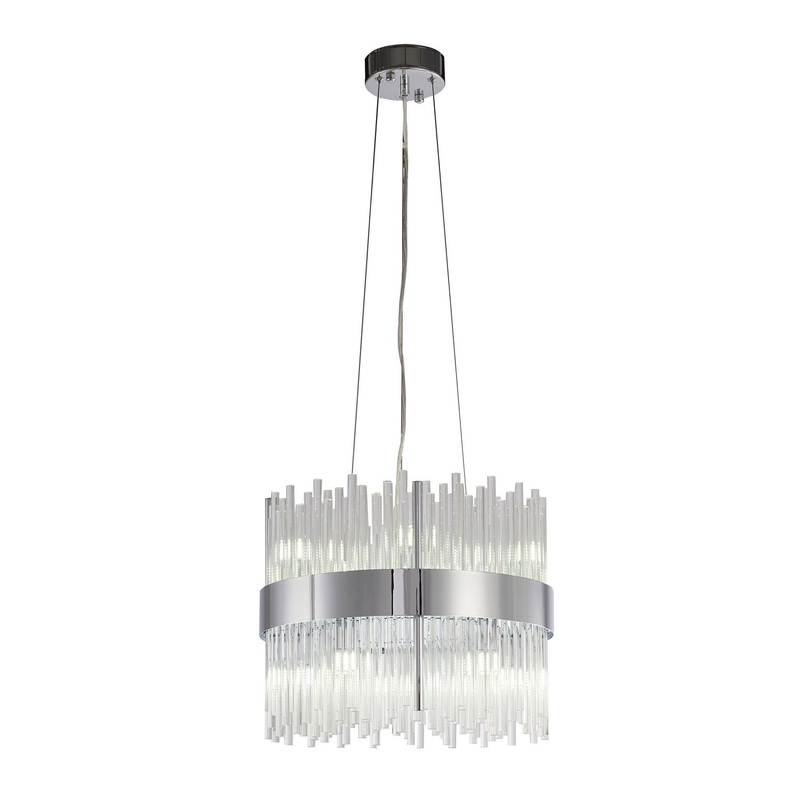 Ten Light Chandelier in Chrome