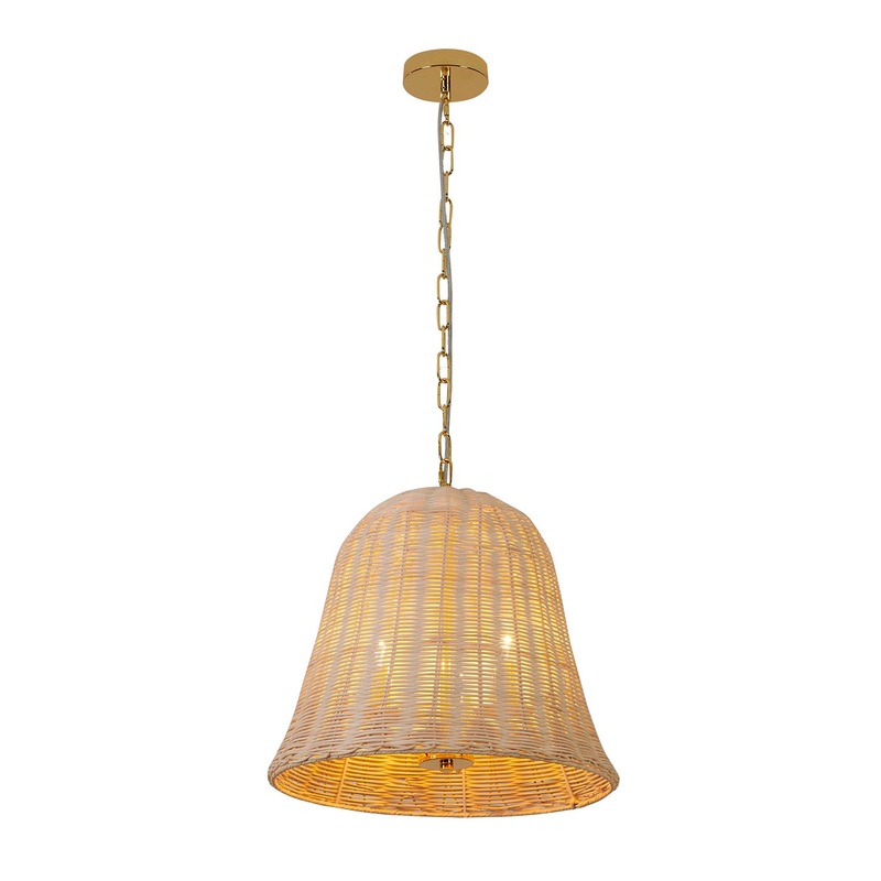 Three Light Chandelier in Natural White
