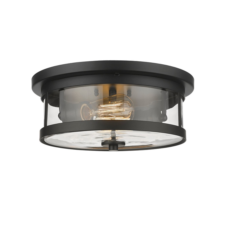 Two Light Flush Mount in Black