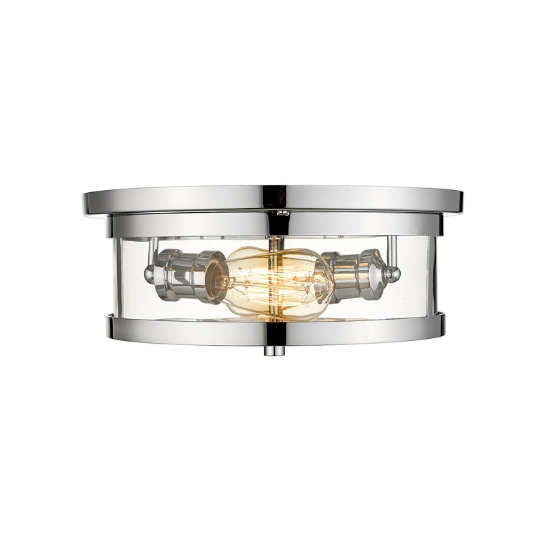 Two Light Flush Mount in Chrome