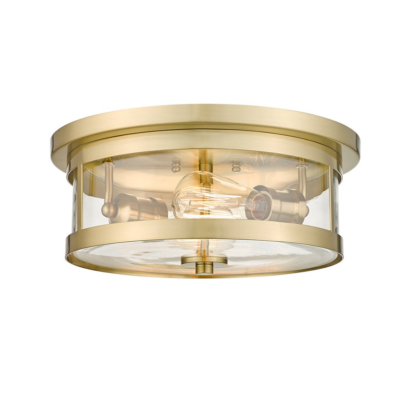 Two Light Flush Mount in Gold