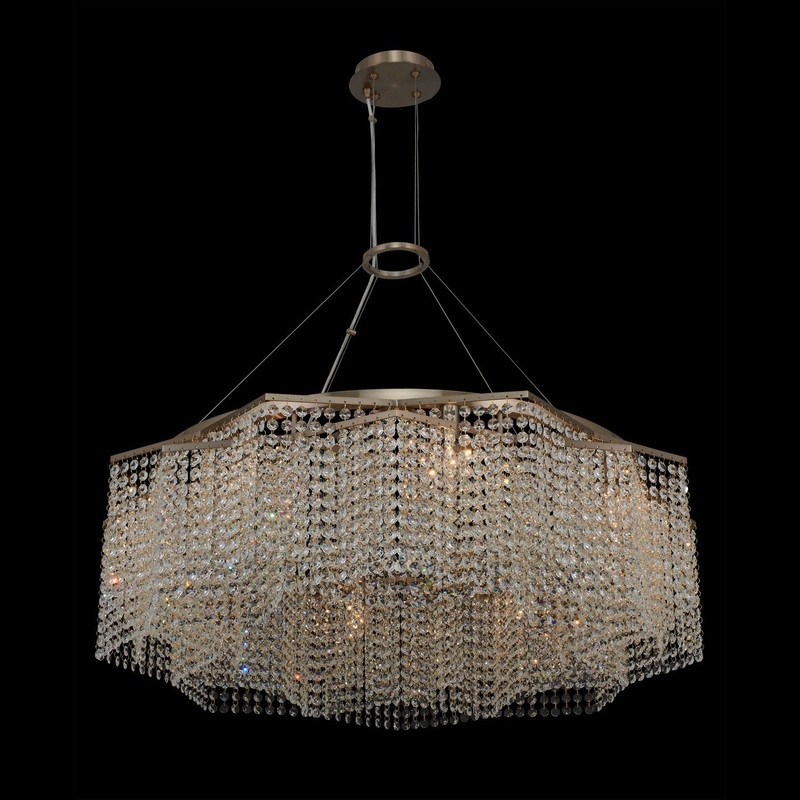 Cometa Eight Light Pendant in Brushed Champagne Gold