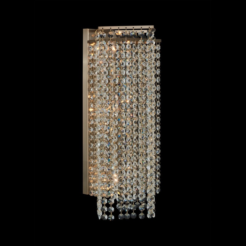 Cometa Three Light Wall Sconce in Brushed Champagne Gold