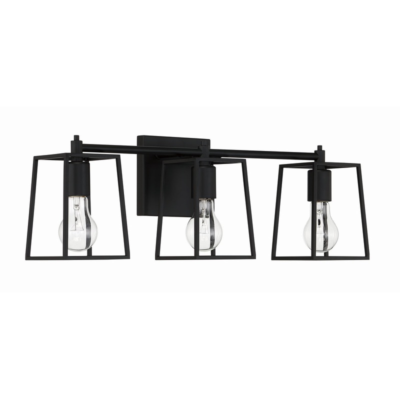 Dunn Three Light Vanity in Flat Black