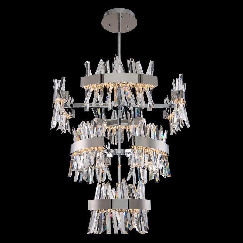 Glacier LED Foyer Pendant in Polished Chrome