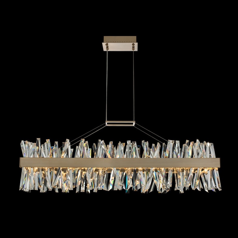 Glacier LED Island Pendant in Brushed Champagne Gold