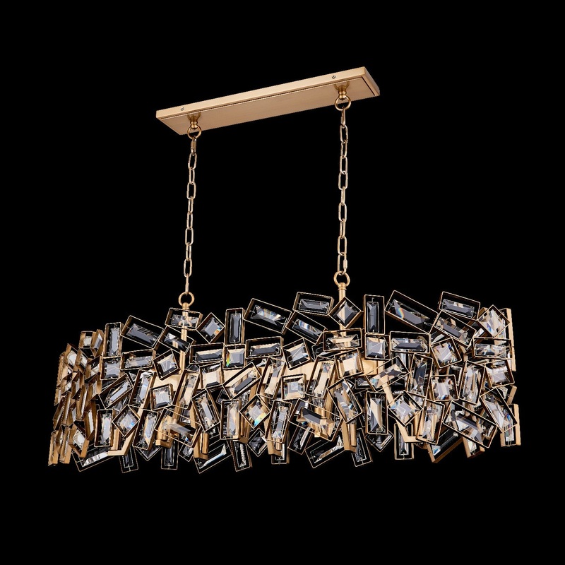 Inclanta Eight Light Island Pendant in Winter Brass
