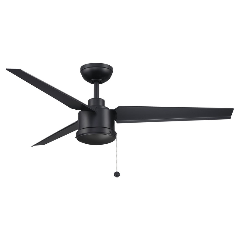 PC/DC 52"Ceiling Fan in Black