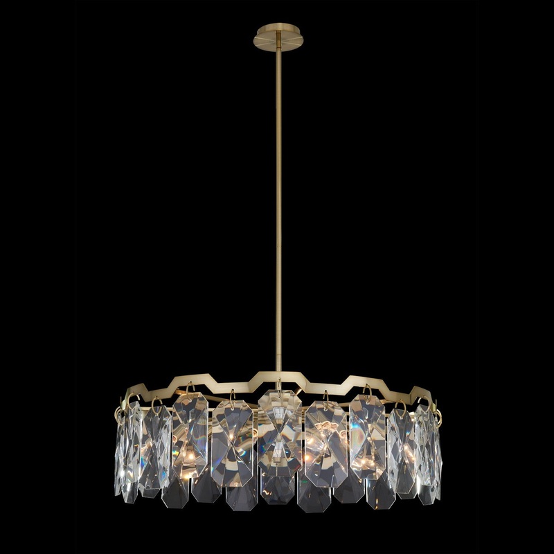 Piatta Eight Light Pendant in Brushed Brass