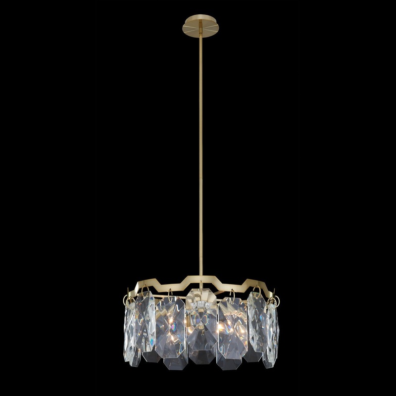 Piatta Four Light Pendant in Brushed Brass