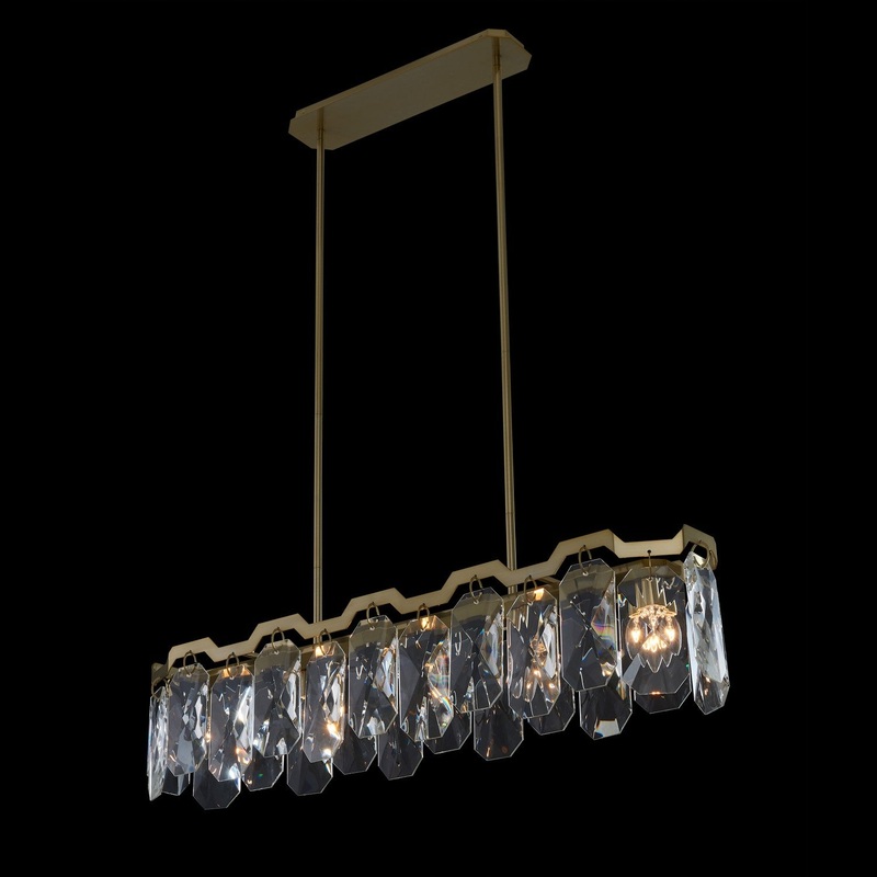 Piatta Six Light Island Pendant in Brushed Brass
