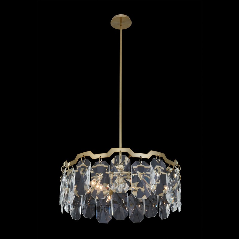 Piatta Six Light Pendant in Brushed Brass