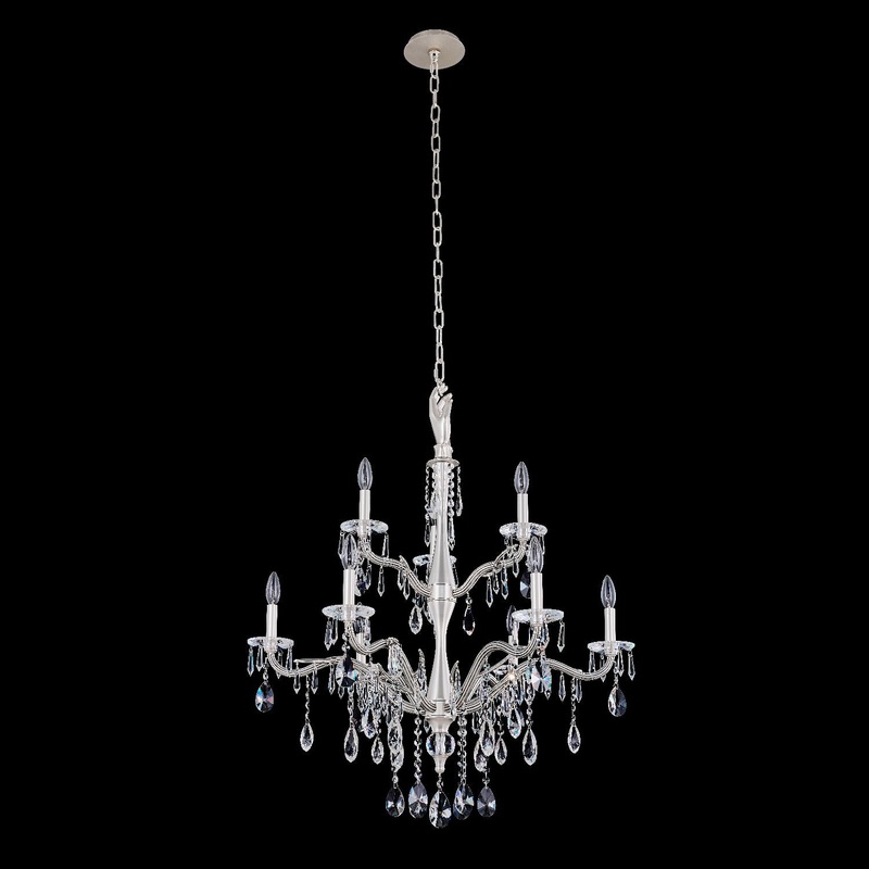 Venere Nine Light Chandelier in Pewter