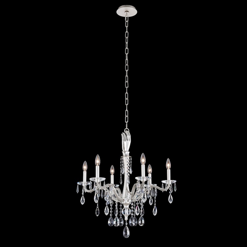 Venere Six Light Chandelier in Pewter