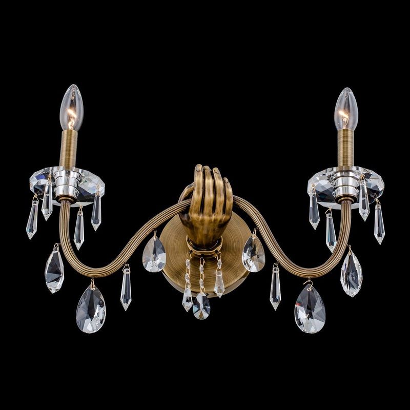 Venere Two Light Wall Sconce in Historic Brass