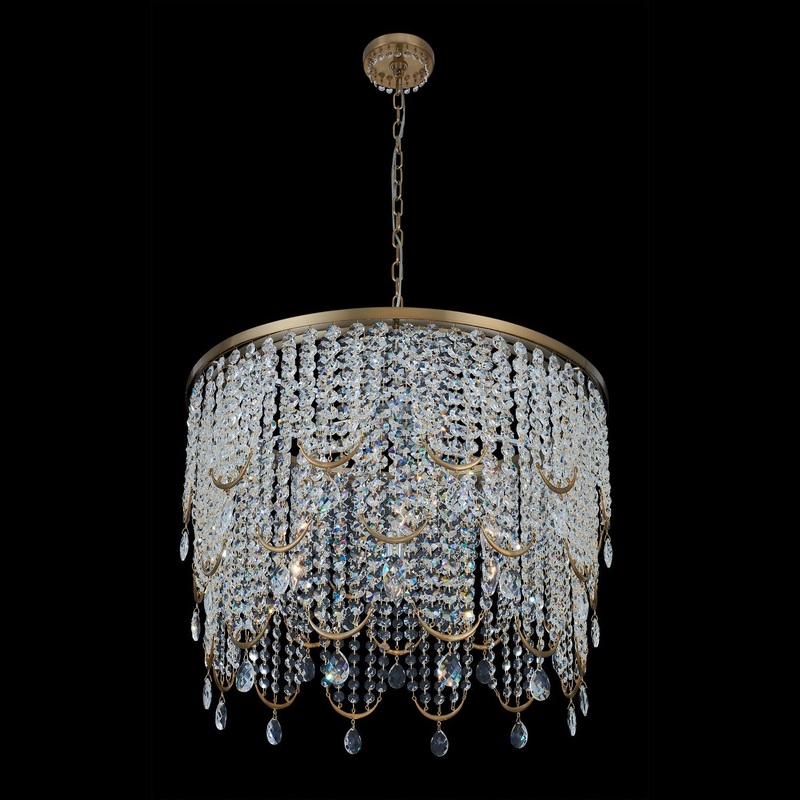 Vezzo Seven Light Pendant in Winter Brass