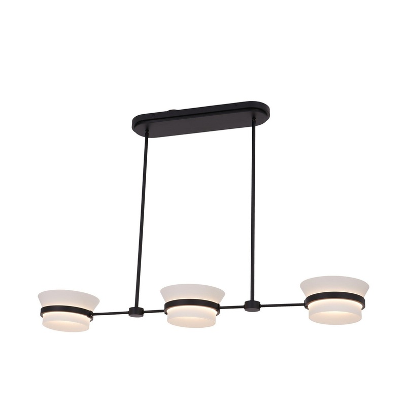 Anel LED Island Pendant in Matte Black