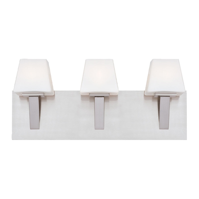 Anglo Three Light Bathbar in Satin Nickel