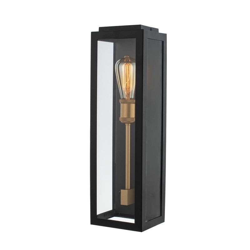 Ashland One Light Wall Sconce in Matte Black w Sanded Gold
