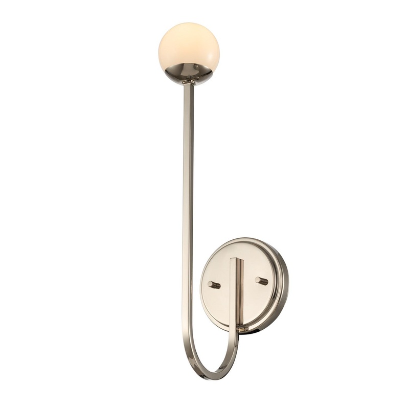 Bistro One Light Wall Sconce in Polished Nickel