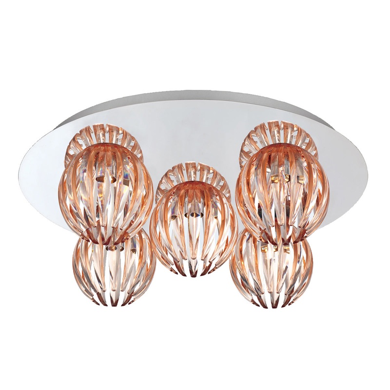 Cosmo Five Light FLUSHMOUNT in Chrome