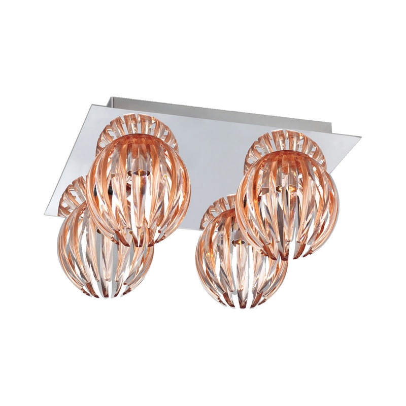 Cosmo Four Light FLUSHMOUNT in Chrome