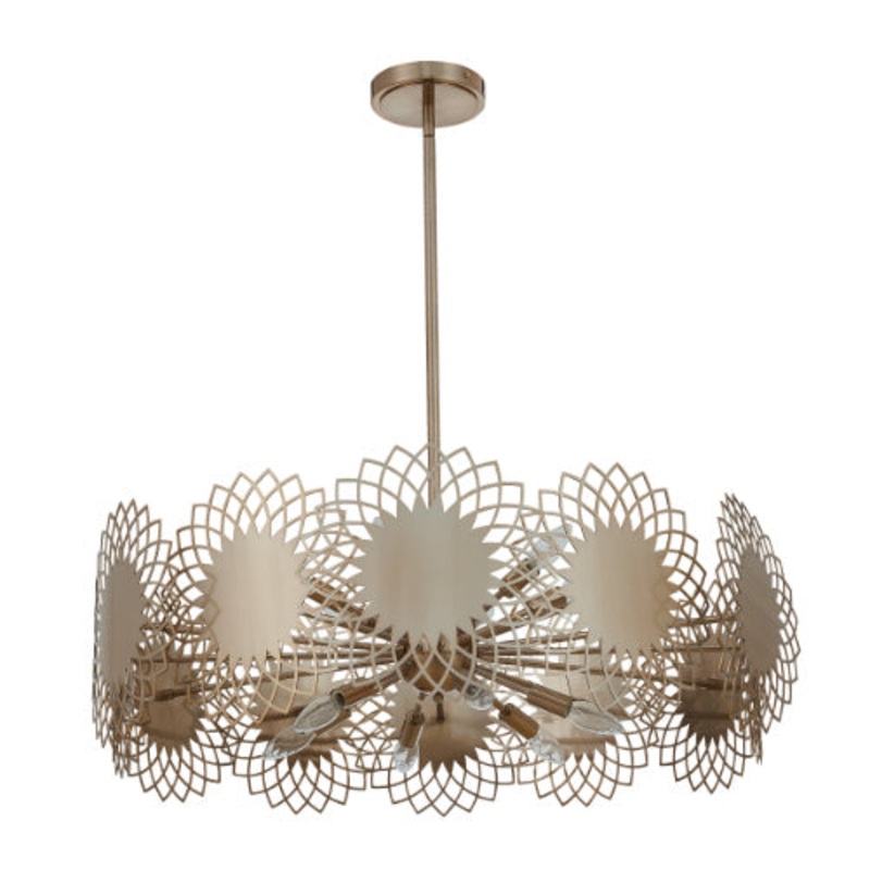 Helia 12 Light Pendant in Brushed Champagne Gold