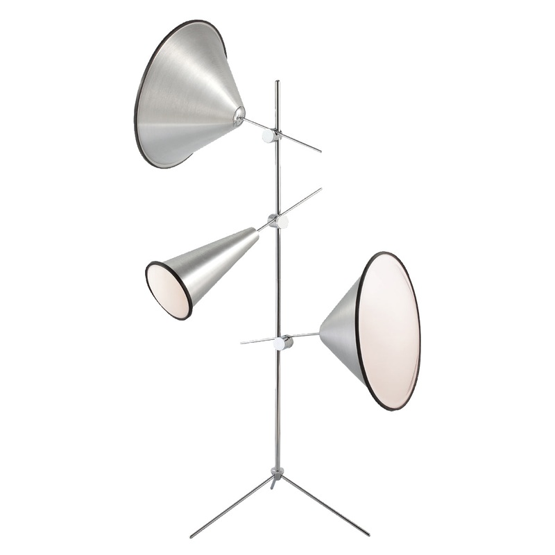 Manera Three Light Floor Lamp in Aluminum