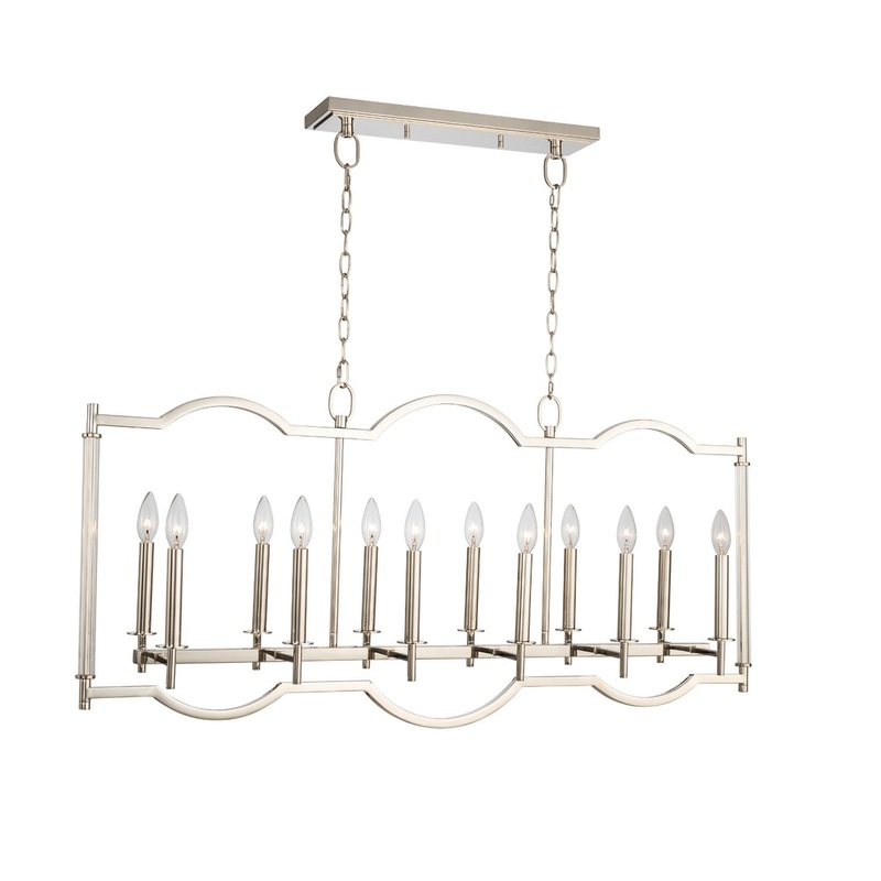Provence 12 Light Island Pendant in Polished Nickel