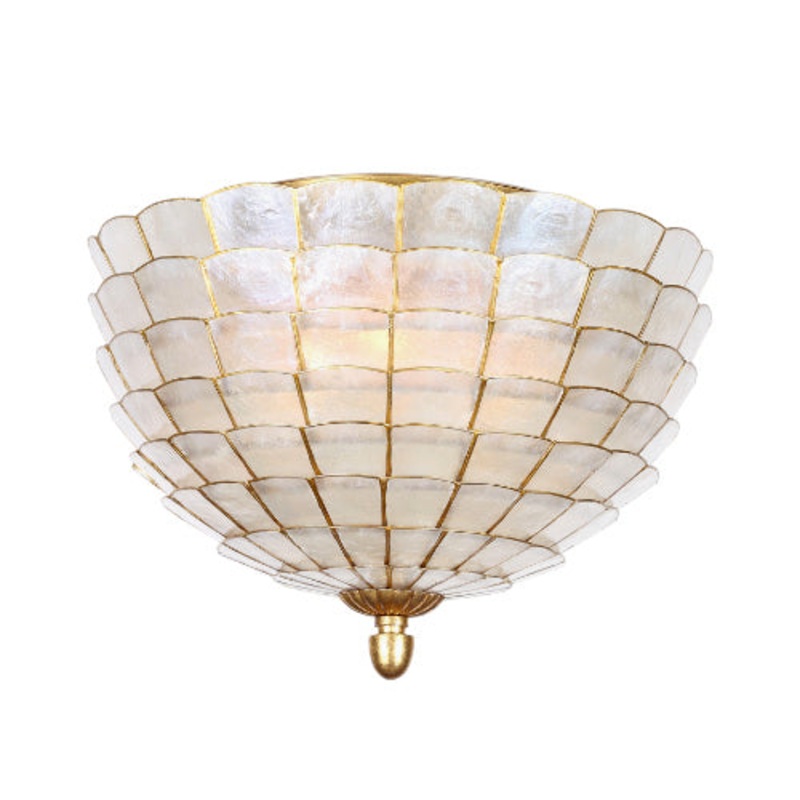 Samal Three Light Flush Mount in Oxidized Gold Leaf