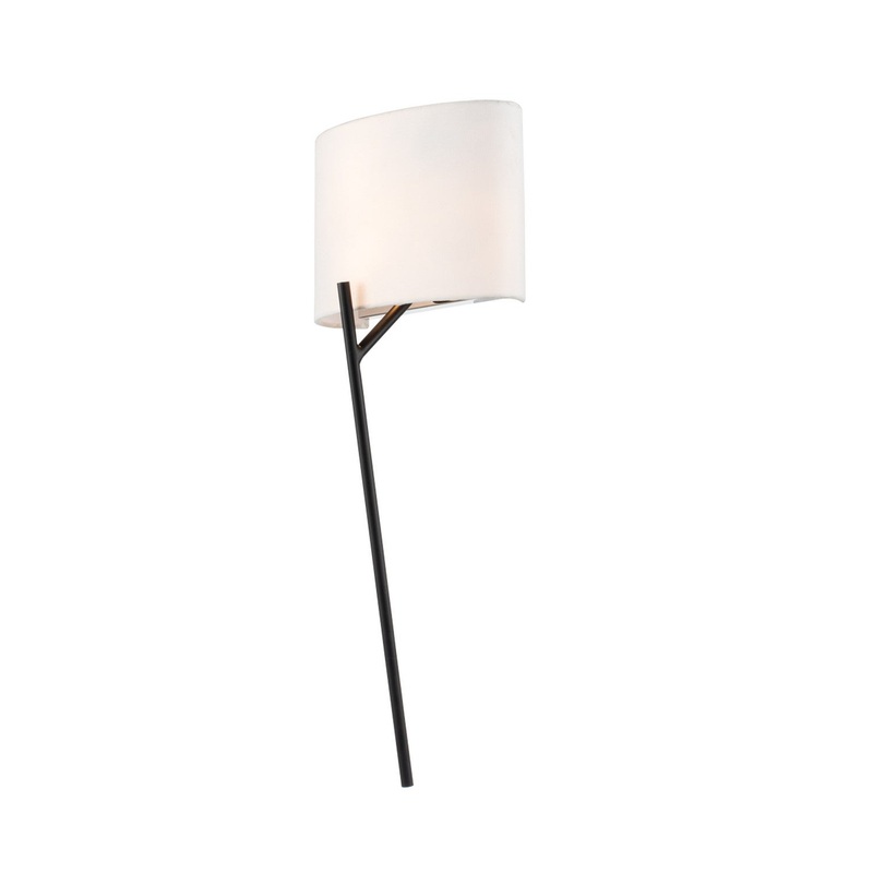 Tahoe Two Light Wall Sconce in Matte Black w Polished Nickel