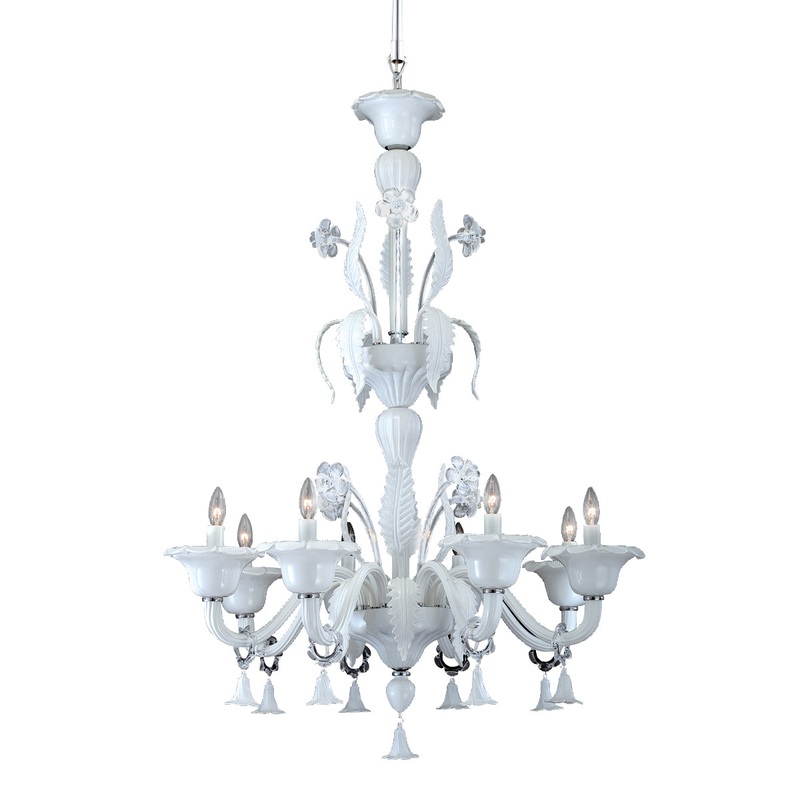 Veronica Eight Light Chandelier in White