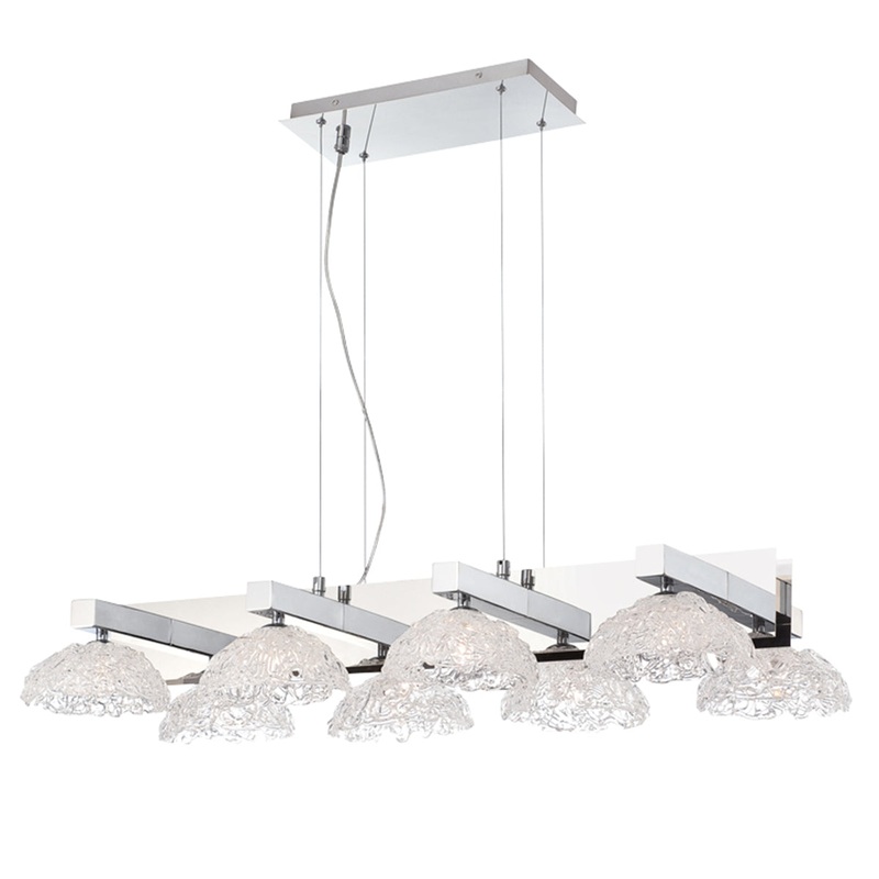 Caramico Eight Light Chandelier in Chrome