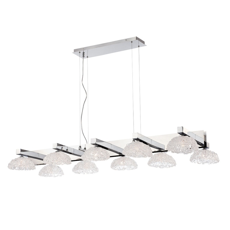 Caramico Ten Light Chandelier in Chrome