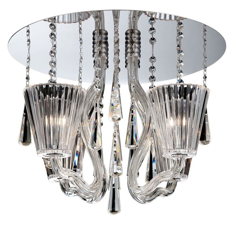 Corato Four Light Flushmount in Chrome