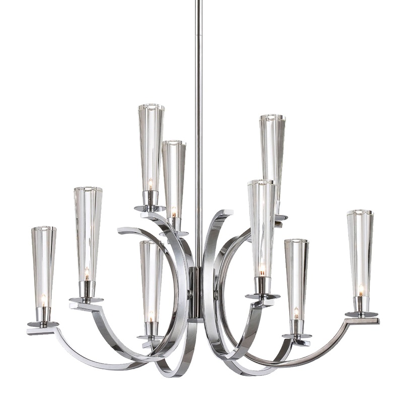 Cromo Nine Light Chandelier in Polished Chrome