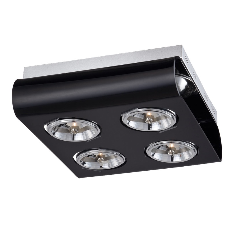 Curve Four Light Track in Black
