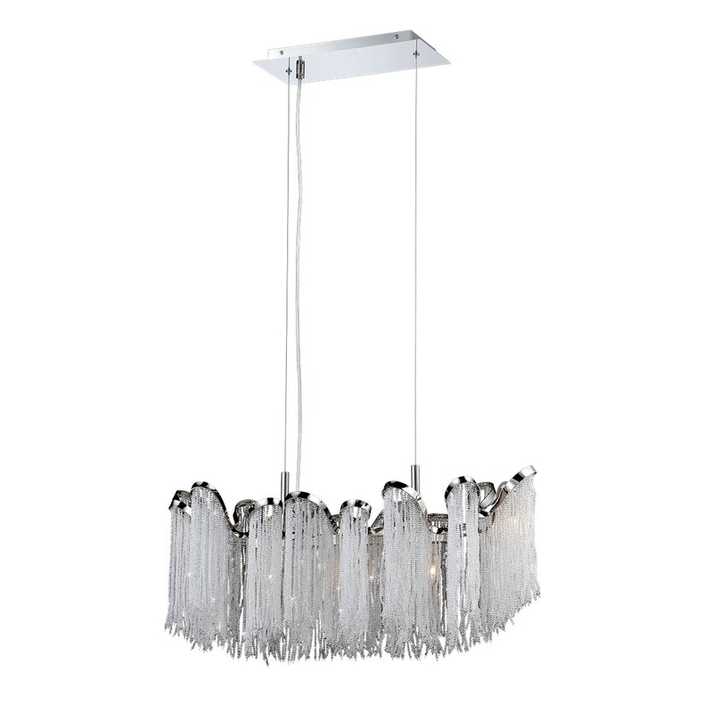 Ellena Five Light Chandelier in Nickel