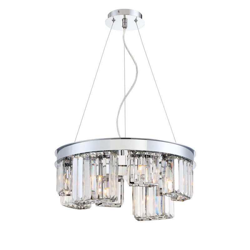 Lumino Eight Light Chandelier in Chrome
