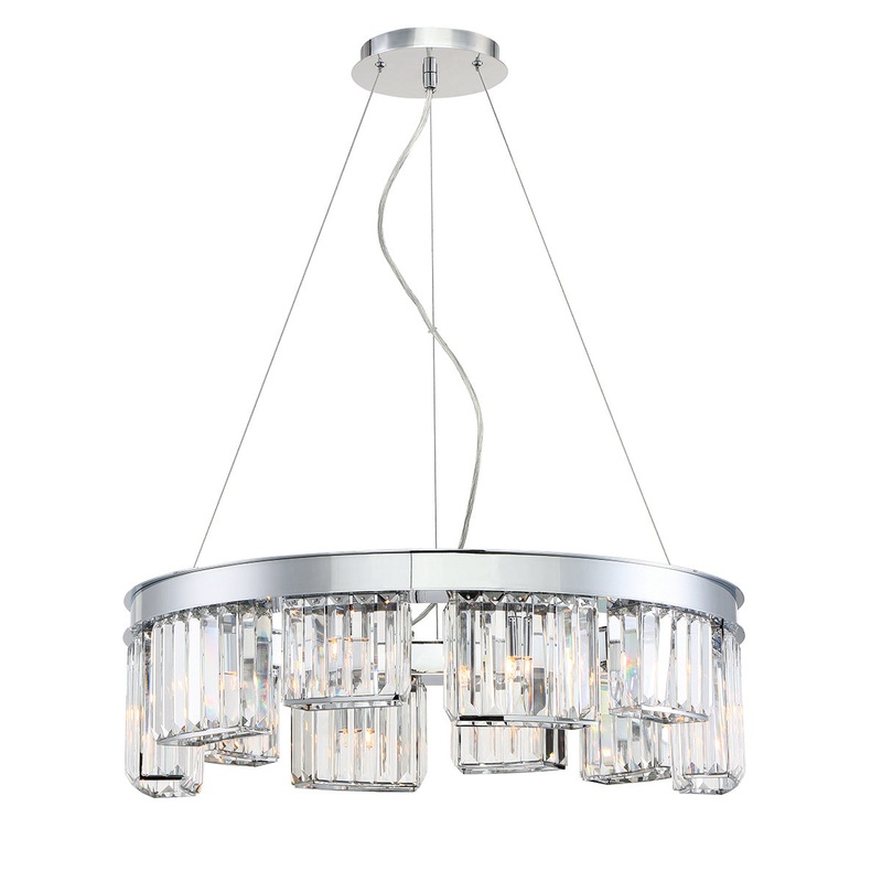 Lumino Ten Light Chandelier in Chrome