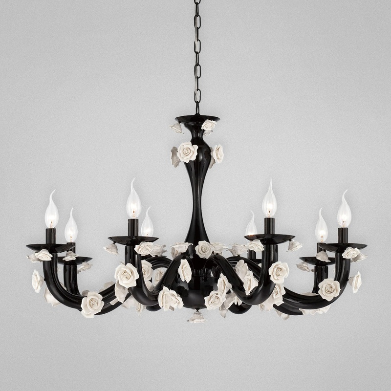 Martina Eight Light Chandelier in Black