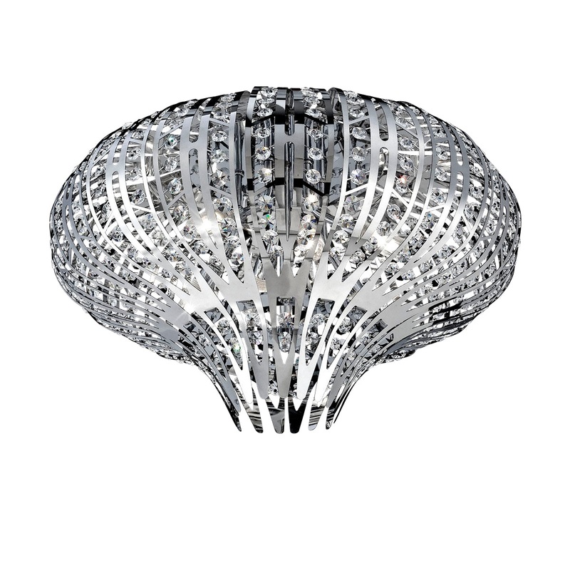 Monica Six Light Flushmount in Chrome