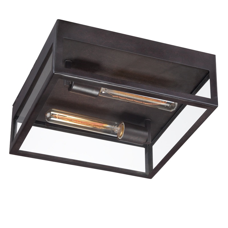 Retto Two Light Outdoor Flush/Sconce in Bronze