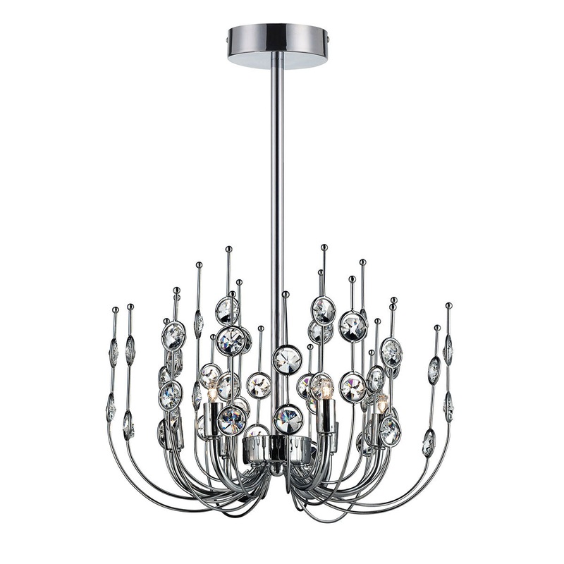 Vice Six Light Chandelier in Chrome