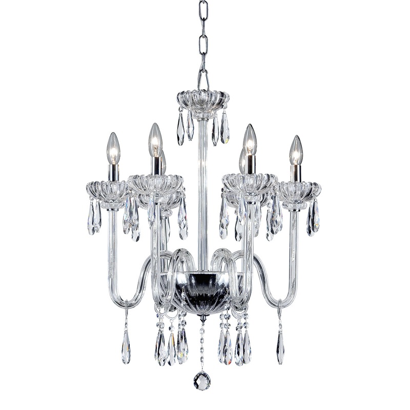 Villa Six Light Chandelier in Chrome