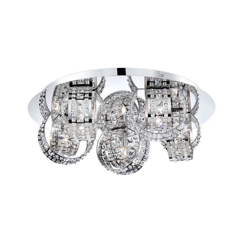 Yorkville Five Light Flushmount in Chrome