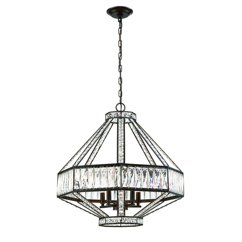 Bellezza Five Light Chandelier in Bronze